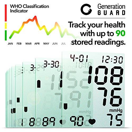 Clinical Automatic Blood Pressure Monitor FDA Approved by Generation Guard with Large Screen Display Portable Case Irregular Heartbeat BP and Adjustab