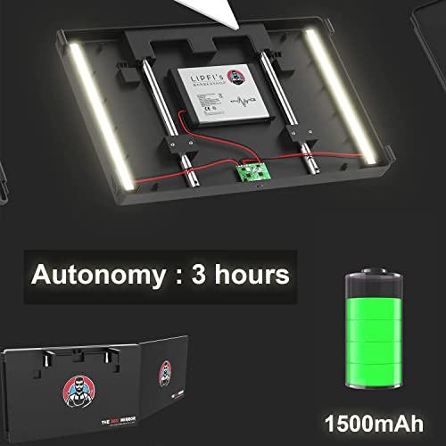 The 360 Touch LED Mirror with Battery and Ajustable Hooks - Self Cut Mirror to Cut Your Hair at Home