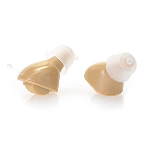Color beige Medic Therapeutics Invisible Fit Hearing Aids W/Charging Case Beige