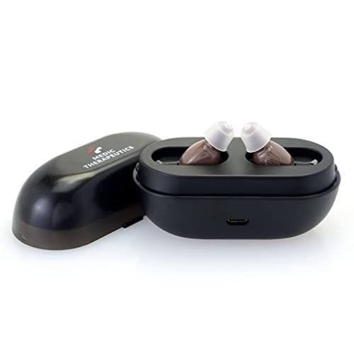 Color beige Medic Therapeutics Invisible Fit Hearing Aids W/Charging Case Beige