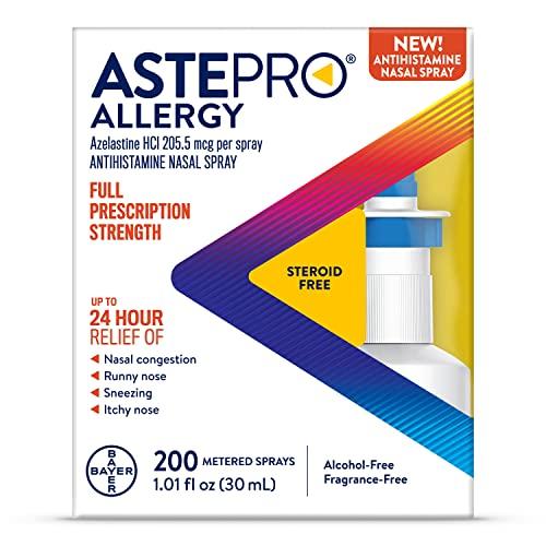 Astepro Allergy Nasal Spray, 24-Hour Allergy Relief, Steroid-Free Antihistamine, 200 Metered Sprays (1 Bottle)