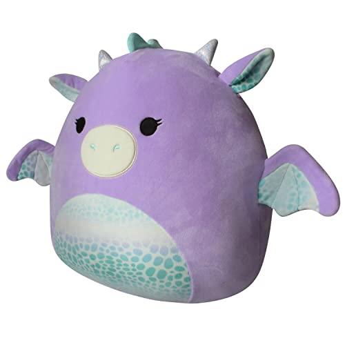 Squishmallows 14-Inch Purple Dragon with Teal Scales, Belly and Wings Plush - Add Drow to Your Squad, Ultrasoft Stuffed Animal Large Plush Toy, Offici