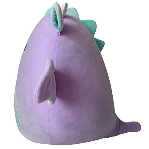 Squishmallows 14-Inch Purple Dragon with Teal Scales, Belly and Wings Plush - Add Drow to Your Squad, Ultrasoft Stuffed Animal Large Plush Toy, Offici
