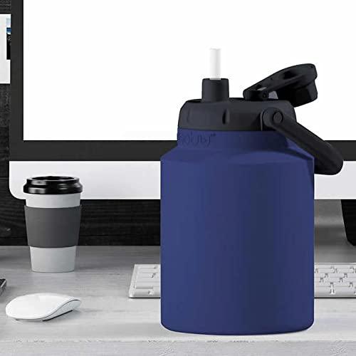 Asobu Mini Stainless Steel Double Walled Vacuum Insulated 33 Ounce Jug with Easy Carry Handle (Blue)
