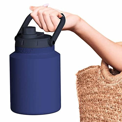 Asobu Mini Stainless Steel Double Walled Vacuum Insulated 33 Ounce Jug with Easy Carry Handle (Blue)