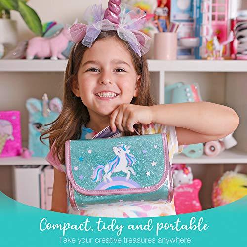 AmitiÃ Lane Fruit Scented Markers Set with Unicorn Pencil Case - Perfect Unicorn Gifts for Girls or for Art and Craft Colouring