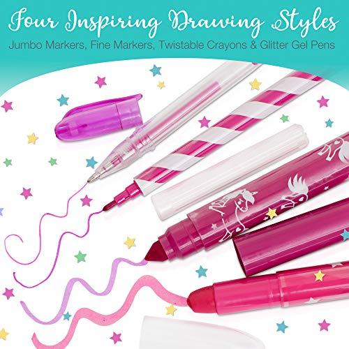 AmitiÃ Lane Fruit Scented Markers Set with Unicorn Pencil Case - Perfect Unicorn Gifts for Girls or for Art and Craft Colouring