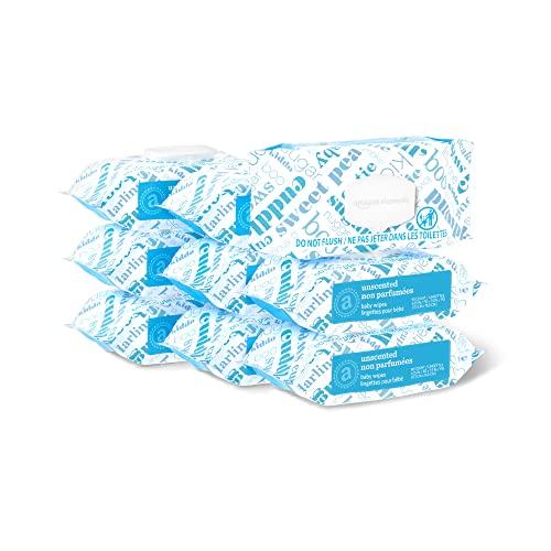Amazon Elements Baby Wipes, Unscented, White 810 Count, 90 Count (Pack of 9) (Previously 720 Count)