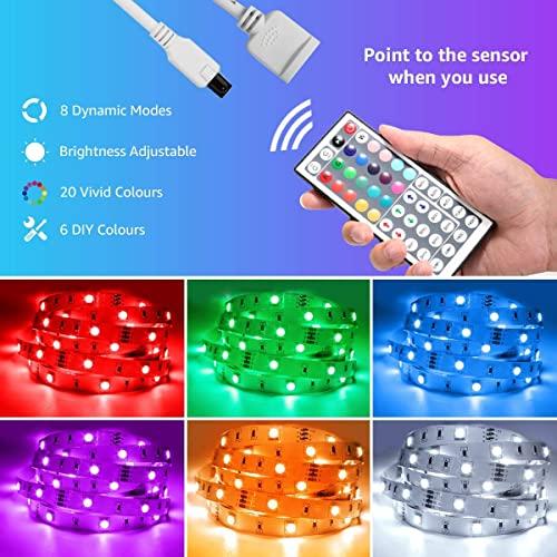 Lepro RGB LED Strip Lights Kit, 16.4ft 24V Flexible LED Light Strip, 5050 SMD LED, Color Changing Rope Light with Remote Controller and 24V Power Supp