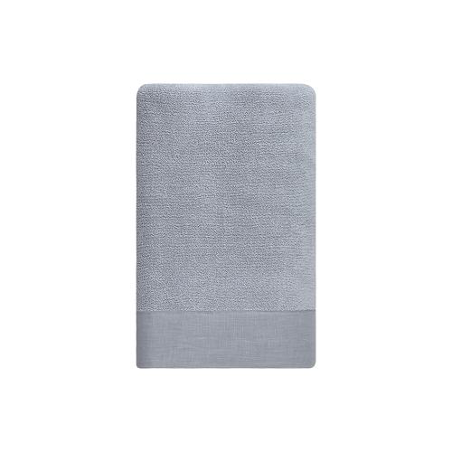 The Threadery Linen Cuff Bath Towel in High Rise (Set of 3)