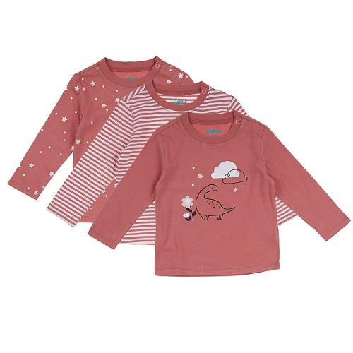 Mighty Goods Size 6M 3-Pack Long Sleeve T-Shirts in Stars/Stripes/Dino