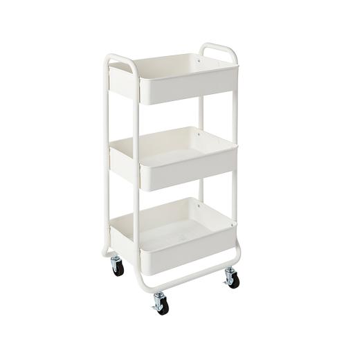 Squared Away 3-Tier Rolling Utility Storage Cart in Bright White