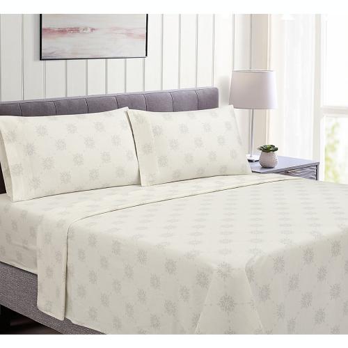 Bee & Willow 83-Thread-Count Flannel Queen Sheet Set in Snowflake