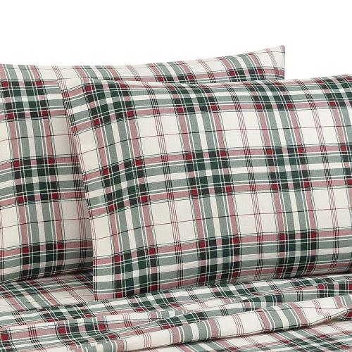 Bee & Willow Flannel Standard Pillowcases in Festive Plaid (Set of 2)