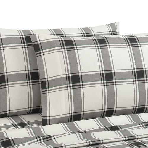 Bee & Willow Flannel Standard Pillowcases in Winter Plaid Grey (Set of 2)