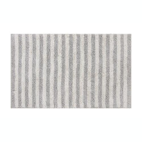 Simply Essential 20 X 32 Cotton Stripe Bath Rug in White/Grey