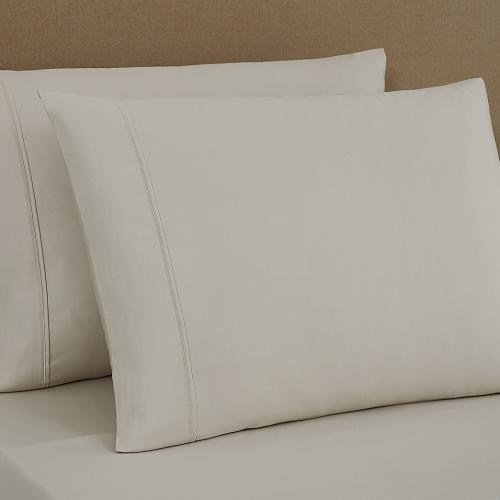Set of 2 Size Queen Color beige The Threadery 1000-Thread-Count Standard Pillowcases in Rainy Day (Set of 2)
