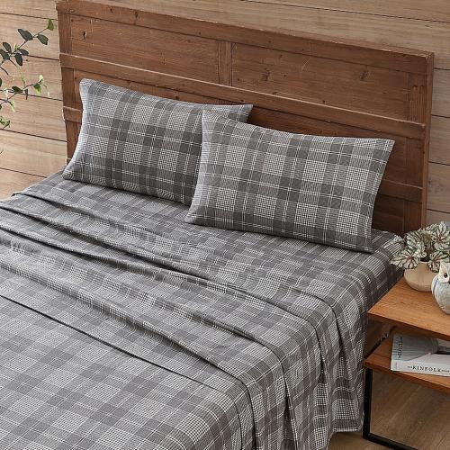 UGG Flannel Queen Sheet Set - Grey Plaid