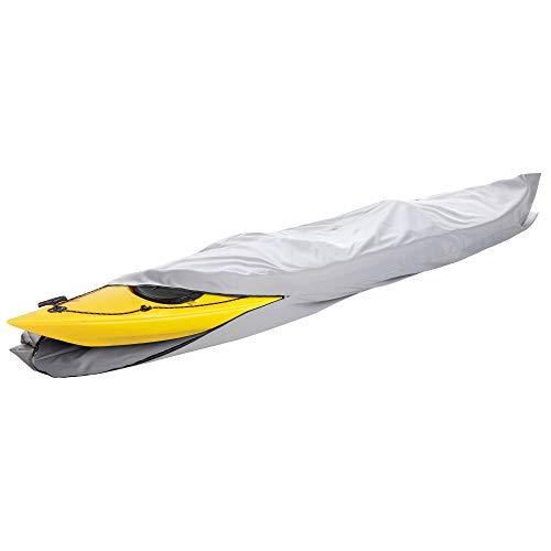 I COVER 10ft Kayak Cover- Water Proof 600D Heavy Duty Kayak/Canoe Cover Fits Kayak or Canoe up to 10ft Long and Beam Width up to 27in, Grey