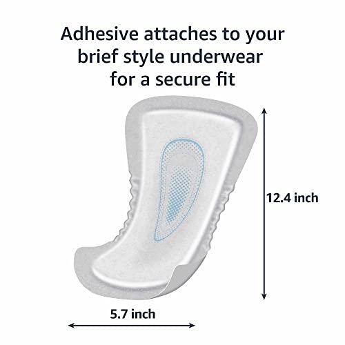 Amazon Basics Incontinence Guards for Men, Maximum Absorbency, 104 Count, 2 Packs of 52, White (Previously Solimo)