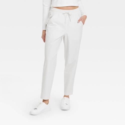 Size XXL Women's Stretch Woven High-Rise Taper Pants - All in Motion™ Light Beige