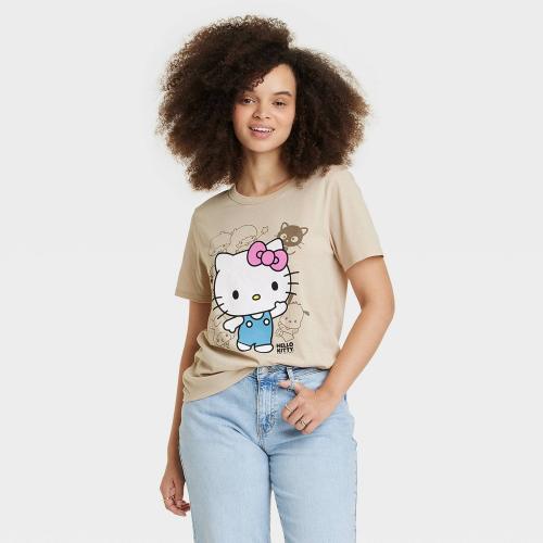 Size XXL Women's Hello Kitty Short Sleeve Graphic T-Shirt - Brown