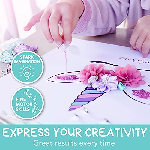 Amiti? Lane DIY Unicorn Picture Craft Kit - Gifts for Girls - Create Your Own Wall Art Bedroom Decor with This Arts & Crafts Kit for Kids - Girls Toys