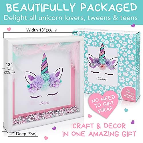 Amiti? Lane DIY Unicorn Picture Craft Kit - Gifts for Girls - Create Your Own Wall Art Bedroom Decor with This Arts & Crafts Kit for Kids - Girls Toys