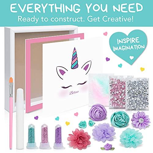 Amiti? Lane DIY Unicorn Picture Craft Kit - Gifts for Girls - Create Your Own Wall Art Bedroom Decor with This Arts & Crafts Kit for Kids - Girls Toys