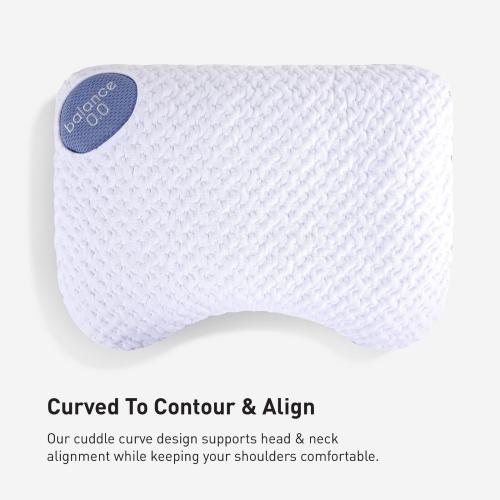 Bedgear Balance Cuddle Curve Performance Pillow - Size 0.0 - Moisture-Wicking Pillow for Side Sleepers - Medium Firmness Bed Pillow- Hypoallergenic  W