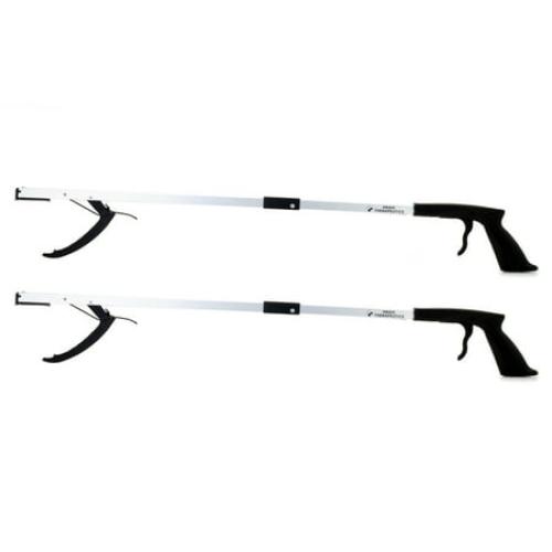 Medic Therapeutics 2-Pack Extra Long Reacher Grab Tool W/ Magnetic Ti. Lightweight with a Strong Grip and Easy Attachment to Canes  Walkers  and Wheel