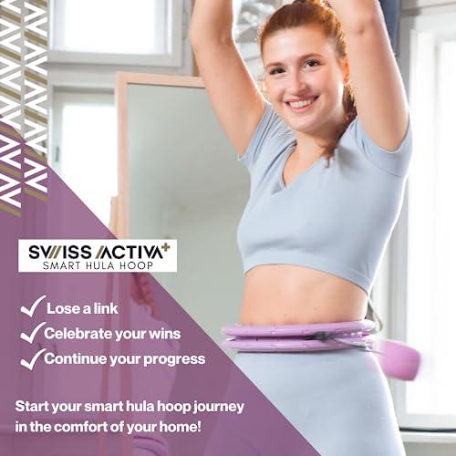 Size 22-44 Swiss Activa  S4.S Silent Weight Loss Hula Hoop with Counter -Waist Size 22-44in - Infinity Hoop- Smart Weighted Hula Hoop- Smart Hula Hoop- Weighted
