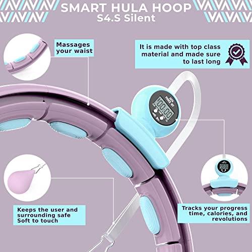 Size 22-44 Swiss Activa  S4.S Silent Weight Loss Hula Hoop with Counter -Waist Size 22-44in - Infinity Hoop- Smart Weighted Hula Hoop- Smart Hula Hoop- Weighted