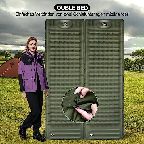 Sleeping Pad for Camping with Built-in Foot Pump, Extra Thick 4.7 Inch Inflatable Sleeping Pat and Pillow for Backpacking, Hiking, and Traveling