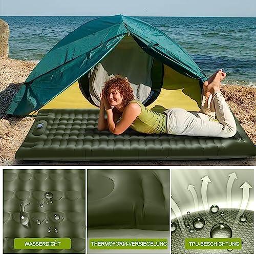 Sleeping Pad for Camping with Built-in Foot Pump, Extra Thick 4.7 Inch Inflatable Sleeping Pat and Pillow for Backpacking, Hiking, and Traveling