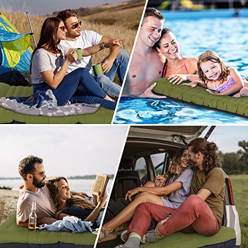 Sleeping Pad for Camping with Built-in Foot Pump, Extra Thick 4.7 Inch Inflatable Sleeping Pat and Pillow for Backpacking, Hiking, and Traveling