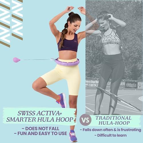 Size 23-44 Swiss Activa  S6  Infinity Hoop Premium Smart Weighted Hula Hoop with Counter 23-44in- S6  Smart Hula Hoop Fit - Exercise Equipment - Workout Equipmen