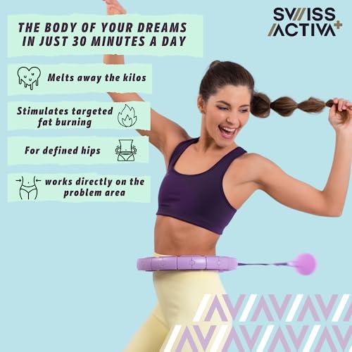 Size 23-44 Swiss Activa  S6  Infinity Hoop Premium Smart Weighted Hula Hoop with Counter 23-44in- S6  Smart Hula Hoop Fit - Exercise Equipment - Workout Equipmen