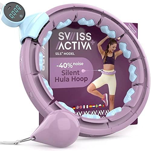 Size 22-44 Swiss Activa  S5.S  Silent Weight Loss Hula Hoop Premium with Counter -Waist Size 22-44in - Infinity Hoop- Smart Weighted Hula Hoop- Smart Hula Hoop-