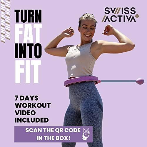 Size 22-44 Swiss Activa  S5.S  Silent Weight Loss Hula Hoop Premium with Counter -Waist Size 22-44in - Infinity Hoop- Smart Weighted Hula Hoop- Smart Hula Hoop-