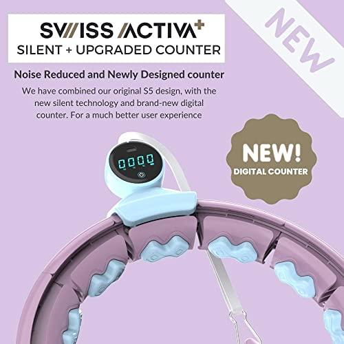 Size 22-44 Swiss Activa  S5.S  Silent Weight Loss Hula Hoop Premium with Counter -Waist Size 22-44in - Infinity Hoop- Smart Weighted Hula Hoop- Smart Hula Hoop-