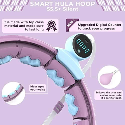 Size 22-44 Swiss Activa  S5.S  Silent Weight Loss Hula Hoop Premium with Counter -Waist Size 22-44in - Infinity Hoop- Smart Weighted Hula Hoop- Smart Hula Hoop-