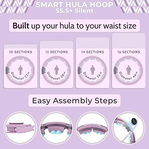 Size 22-44 Swiss Activa  S5.S  Silent Weight Loss Hula Hoop Premium with Counter -Waist Size 22-44in - Infinity Hoop- Smart Weighted Hula Hoop- Smart Hula Hoop-