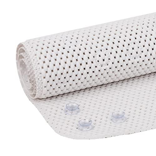 Clorox by Duck Brand Cushioned Foam Bathtub Mat  Non Slip Bath Mat with Suction for Comfort and Safety  17 X 36  White