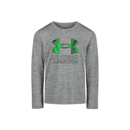 Boys 7. Under Armour Valley Etch Lockup Long Sleeve Tee, Boy's, Size: 7, Light Grey