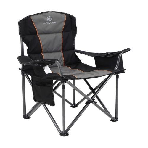 Oversized Camping Folding Chair Heavy Duty Support 450 LBS Oversized Steel Frame