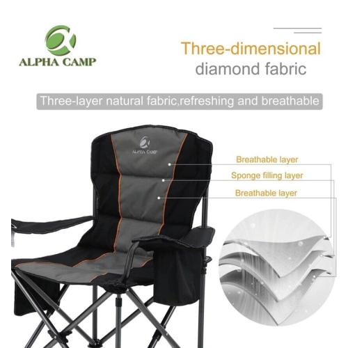 Oversized Camping Folding Chair Heavy Duty Support 450 LBS Oversized Steel Frame 2 sets