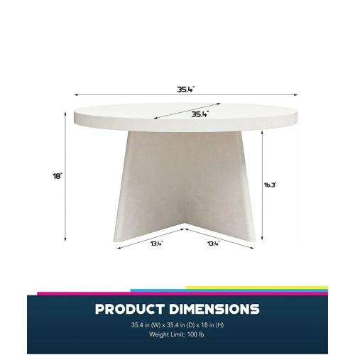 Liam Round Coffee Table  Plaster