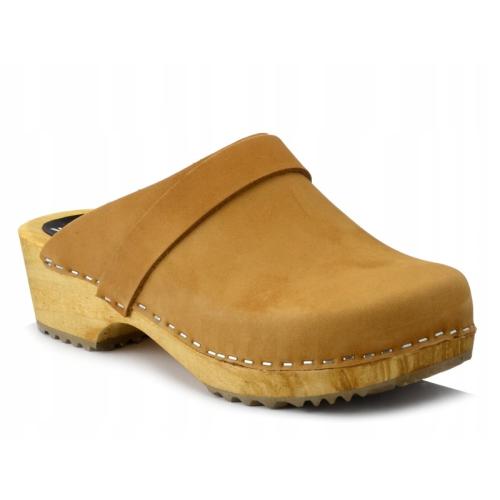 Klapki Damskie Drewniaki Vollsjo 901S Skórzane 40