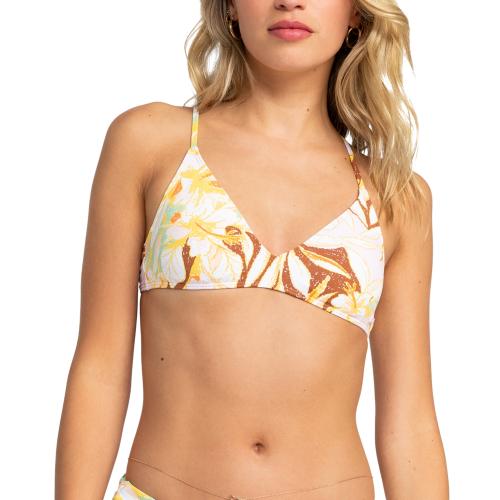 Large Roxy Beach Classics Athletic Bikini Top (Quiet Green Coast 2 Coast) Women's Swimwear